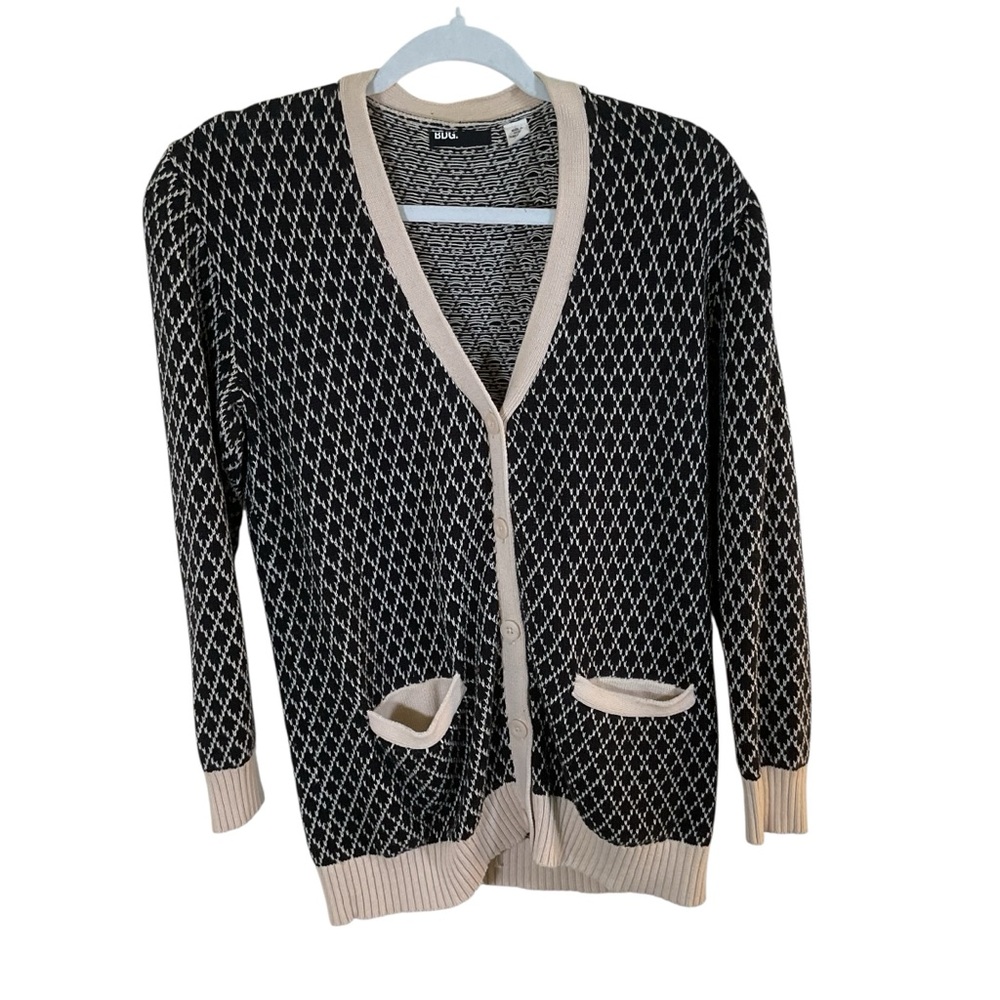 BDG Women’s Black/Ivory Button Up Cardigan. Size M